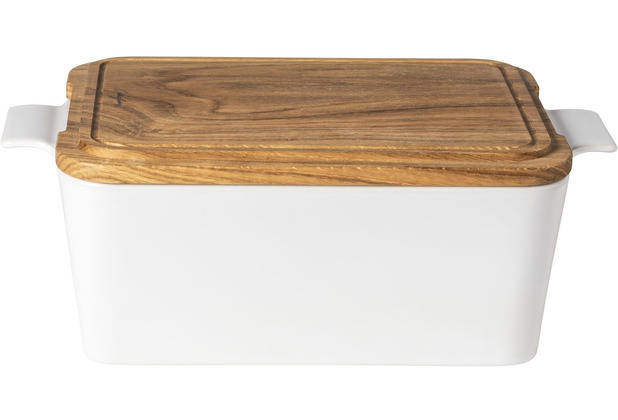 Costa Nova ENSEMBLE Brotbox mit Holzdeckel 40 cm black