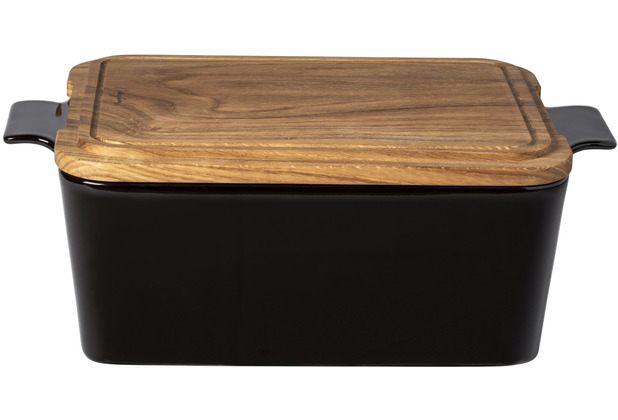 Costa Nova ENSEMBLE Brotbox mit Holzdeckel 40 cm white