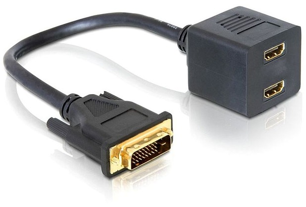 DeLock Adapter DVI 25 Stecker zu 2x HDMI Buchse