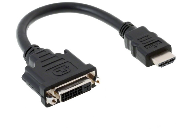 DeLock Adapter HDMI Stecker > DVI 24+1 Buchse, 20 cm