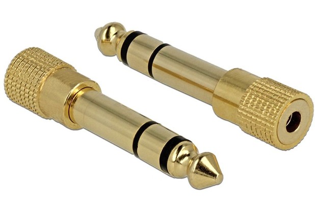 DeLock Adapter Klinke 6,35 mm Stecker > 3,5 mm Buchse 3 Pin