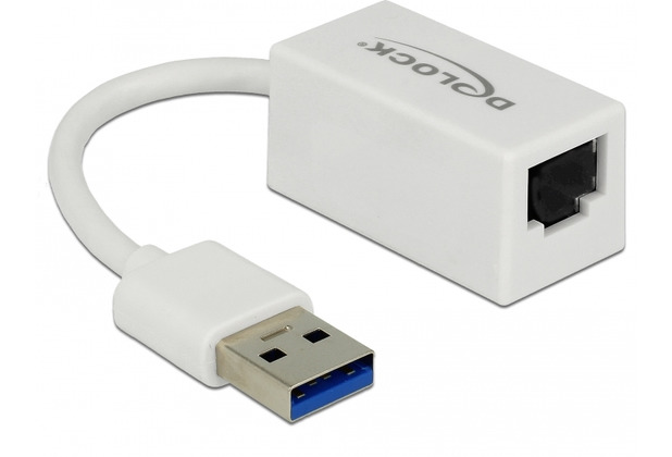 DeLock Adapter USB 3.0 Typ-A > 1 x Gigabit LAN RJ45 kompakt weiß
