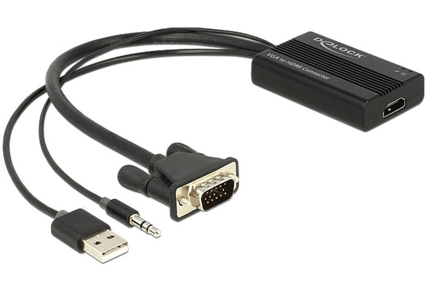 DeLock Adapter VGA + Audio zu HDMI mit Kabel