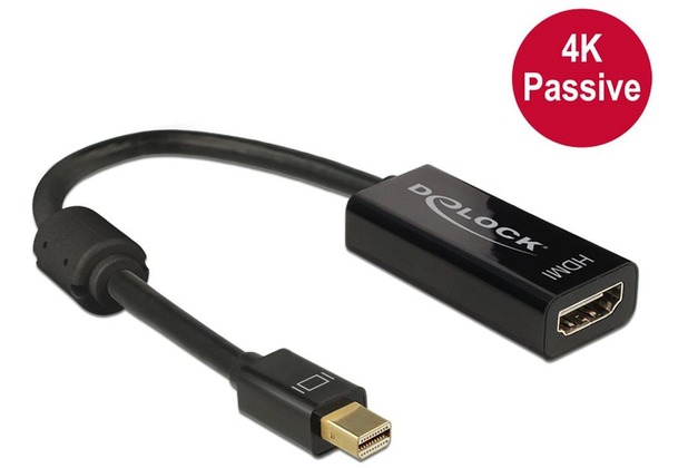 DeLock Adapterkabel mini DisplayPort 1.2 Stecker>HDMI Buchse schwarz
