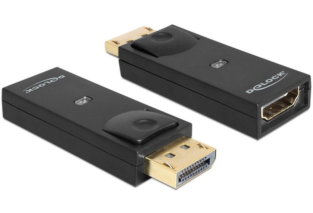 DeLock Adpater Displayport Stecker > HDMI Buchse schwarz
