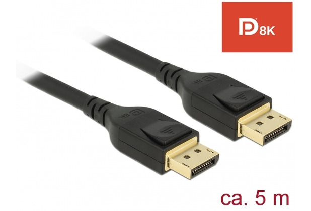 DeLock Kabel Displayport 8K 60Hz 5m DP 8K zertifiziert schwarz