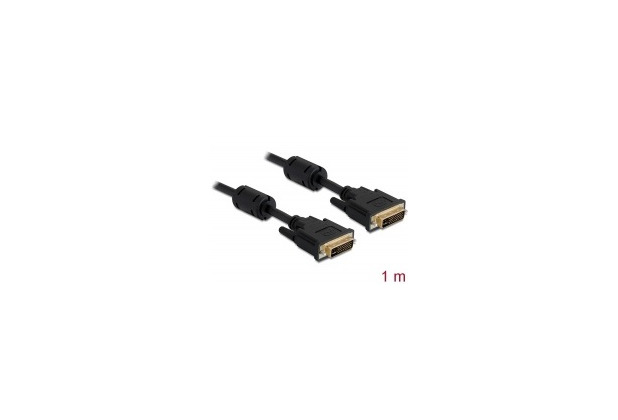 DeLock Kabel DVI 24+5 Stecker > DVI 24+5 Stecker 1 m schwarz