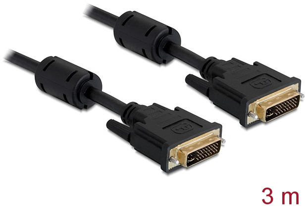 DeLock Kabel DVI 24+5 Stecker > DVI 24+5 Stecker 3 m schwarz