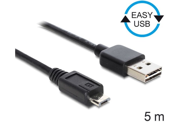 DeLock Kabel EASY USB 2.0-A > Micro-B Stecker/Stecker 5 m