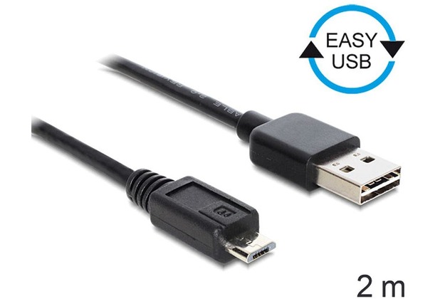 DeLock Kabel EASY USB 2.0-A > Micro-B St/St 2m