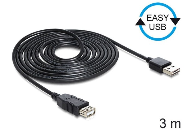 DeLock Kabel EASY USB 2.0-A > USB 2.0-A Buchse 3 m