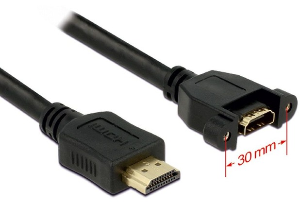 DeLock Kabel HDMI A Stecker > HDMI A Buchse zum Einbau 1 m