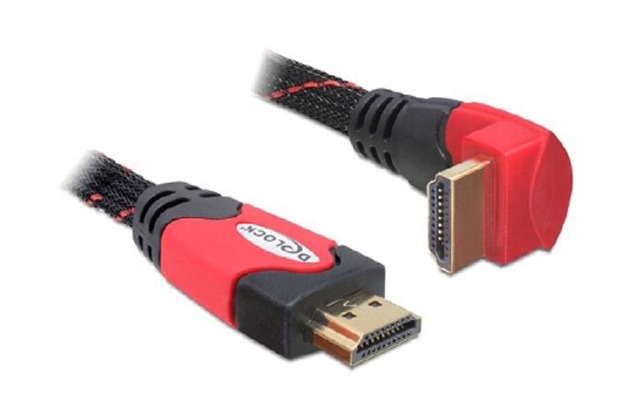 DeLock Kabel HDMI <> HDMI 1.4 (5,0 m) gewinkelt, rot