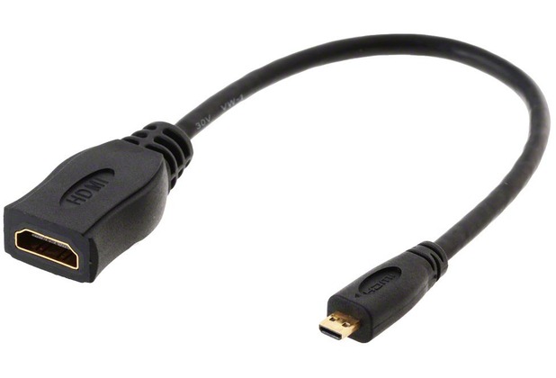 DeLock Kabel HDMI micro D Stecker > HDMI A Buchse 23 cm
