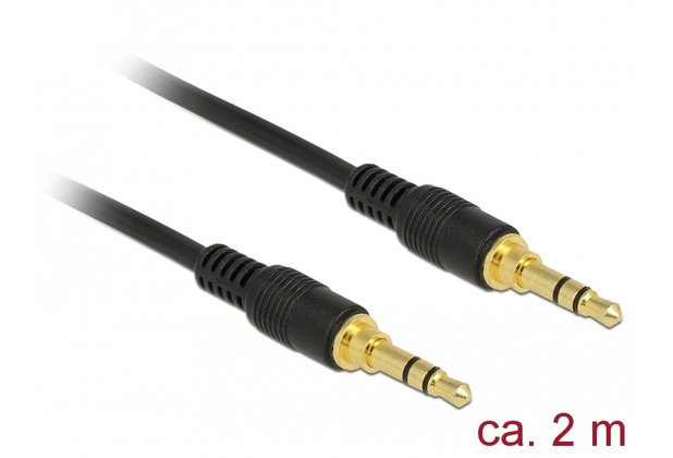 DeLock Kabel Klinke 3 Pin 3,5 mm Stecker > Stecker 2,0 m schwarz
