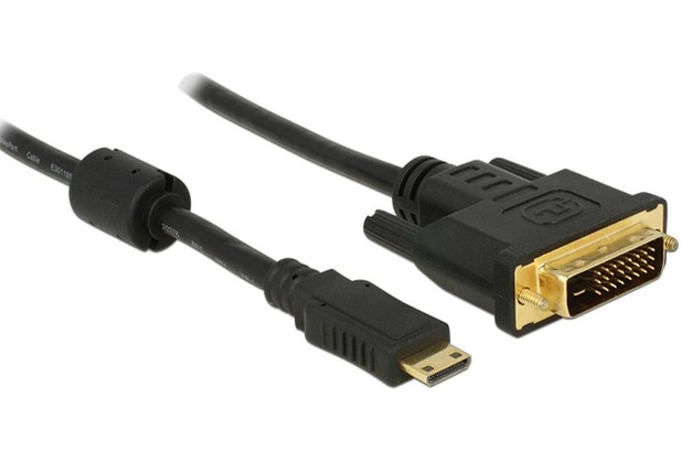 DeLock Kabel Mini HDMI C Stecker > DVI 24+1 Stecker 1 m