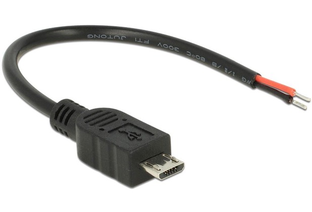 DeLock Kabel USB 2.0 Micro B Stecker > 2 x offene Kabelenden