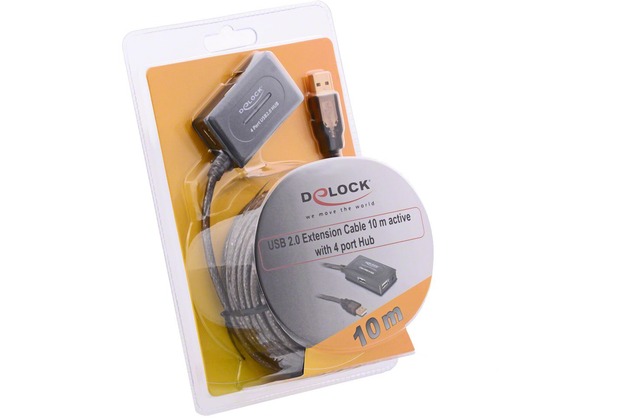 DeLock Kabel USB 2.0 Verlngerung+Hub aktiv 10m