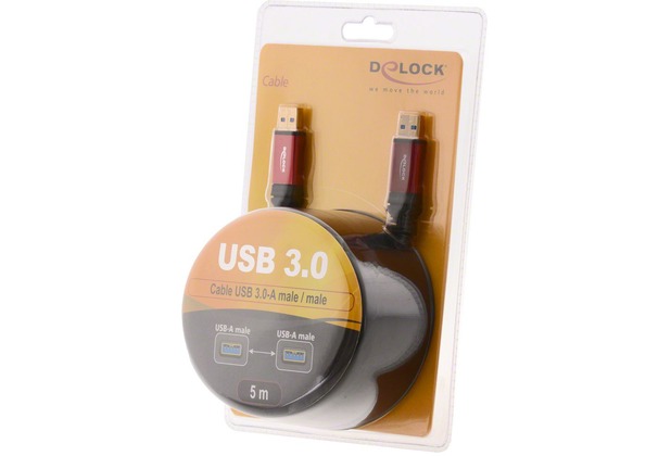 DeLock Kabel USB 3.0-A Stecker / Stecker 5m, Premium