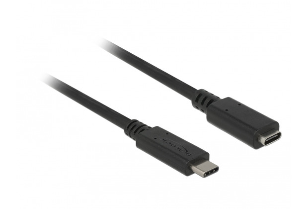 DeLock Kabel USB 3.1 USB Type-C St.>USB Type-C Buchse Verlngerung 1m schwarz