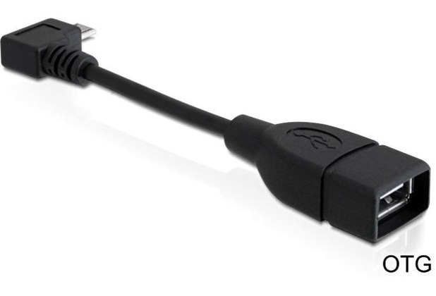 DeLock Kabel USB micro-B St 90 Grad gewinkelt > USB-A Bu OTG 11cm
