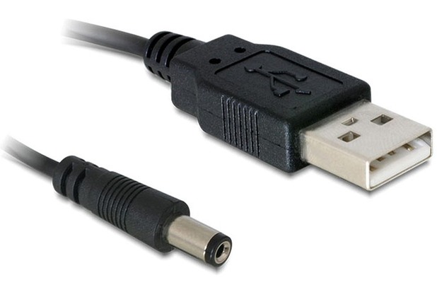 DeLock Kabel USB Power>DC 5,5 x 2,1 mm Stecker 1m