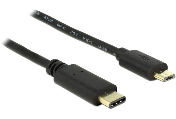 DeLock Kabel USB Type-C 2.0 Stecker > USB 2.0 Typ Micro-B S