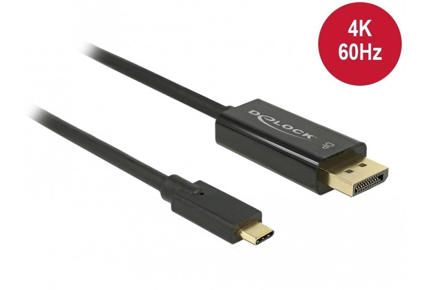 DeLock Kabel USB Type-C Stecker > Displayport Stecker DP-Alt Mode 4K 60 Hz 2 m