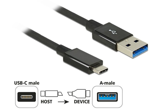 DeLock Kabel USB Type-C Stecker > USB Typ-A Stecker 1 m