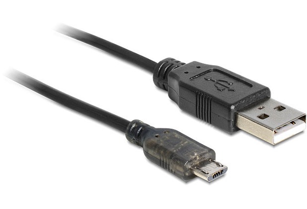 DeLock Micro-USB Lade- und Datenkabel mit LED Ladestatus-Anzeige 1,5 m
