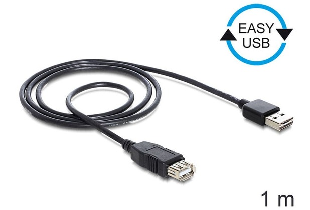DeLock Verlängeruskabel EASY USB 2.0-A> USB 2.0-A Buchse 1 m