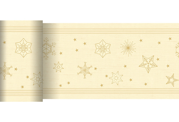 Duni Dunicel-Tischlufer Star Shine cream 20 m x 15 cm 1 Stck