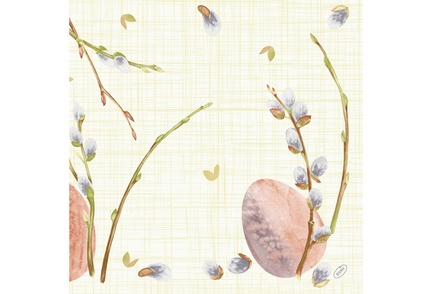 Duni Dunisoft-Servietten Willow Easter 40 x 40 cm 1/4 Falz 60 Stck