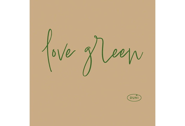 Duni Soft-Servietten 20 x 20 cm, 1/4-Falz, Motiv Love Green 180 Stck