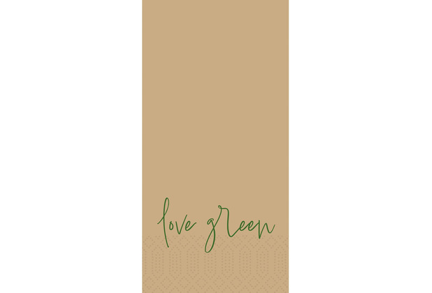 Duni Zelltuchservietten 40 x 40 cm, 2-Lagig, 1/8-Buchfalz, Motiv Love Green 300 Stck