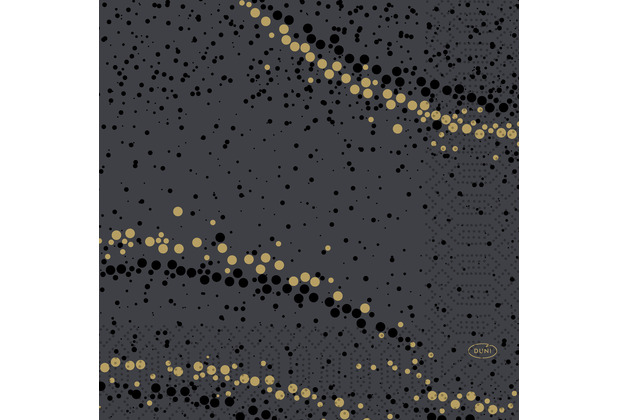 Duni Zelltuchservietten Golden Stardust black 33 x 33 cm 3-lagig 1/4 Falz 250 Stck