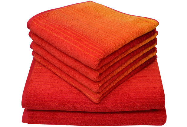 Dyckhoff Frottierserie Colori rot Handtuch 50 x 100 cm, 6 Stck