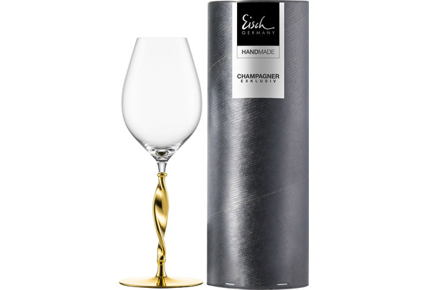 Eisch Champagner Exklusiv Champagnerglas 522/71 gold in Geschenkrhre