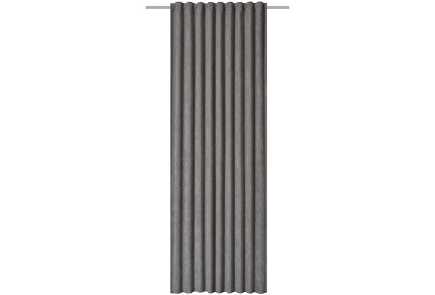 Elbersdrucke Fertigdeko mit Schlaufenband Cord grau 140 x 255 cm