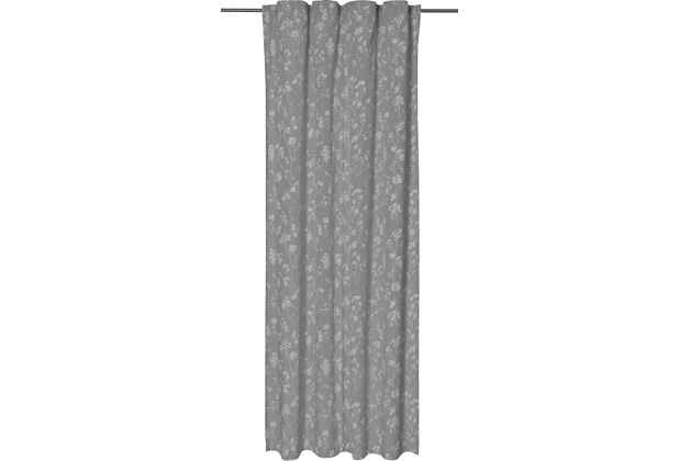 Elbersdrucke Fertigdeko mit Schlaufenband Yuna grau-wei 140 x 255 cm