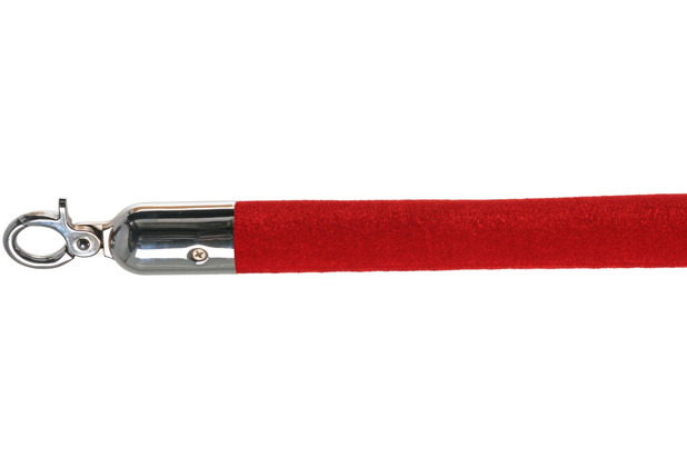 Essentials Absperrkordel velour rot, poliert,  3cm, Lnge 157 cm