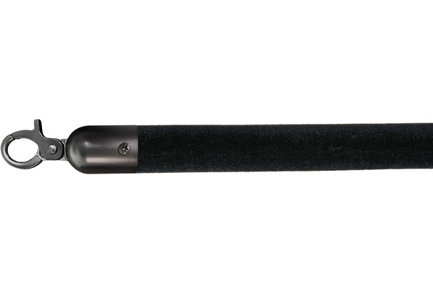 Essentials Absperrkordel velour schwarz, schwarz,  3cm, Lnge 157 cm
