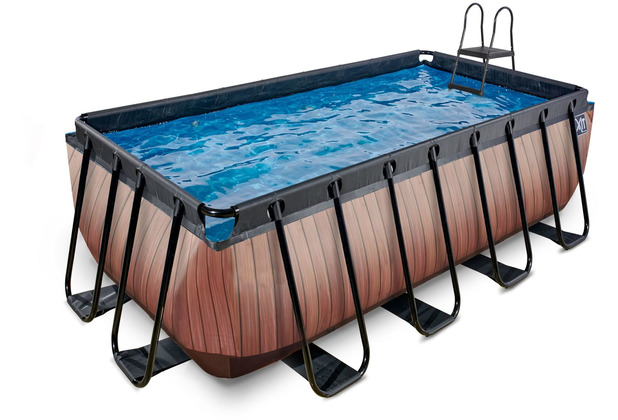 EXIT Wood Pool mit Sandfilterpumpe - braun 400x200x122cm