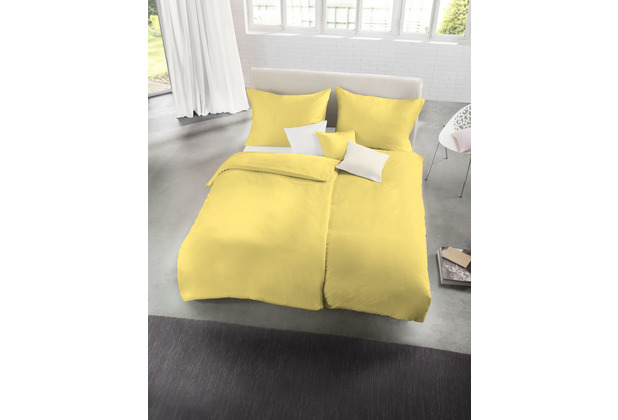Fleuresse Bettwsche Garnituren Colours gelb 200x200 +  2 x 80x80