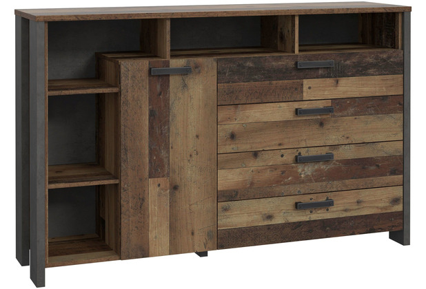 Forte Sideboard Old - Wood Vintage (H51) / Betonoptik Dunkelgrau (U41)
