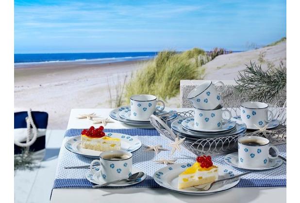 Friesland Jeverland Strand-Blüten Kaffee-Set für 6 Personen 18-teilig