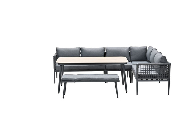 Garden Impressions Gartenlounge Teramon Eckset links aus Seil, mystic grey