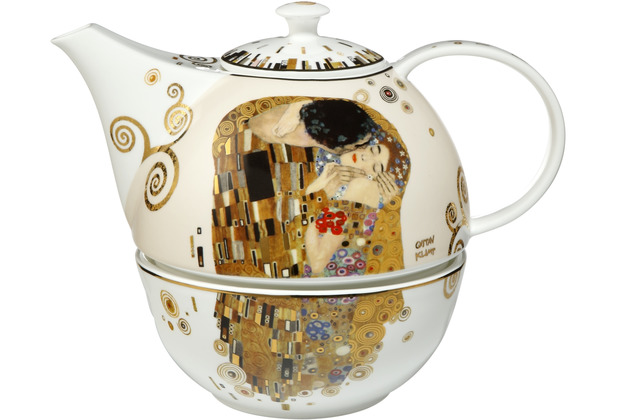 Goebel Teekanne mit Stövchen Gustav Klimt - Der Kuss 20,0 cm