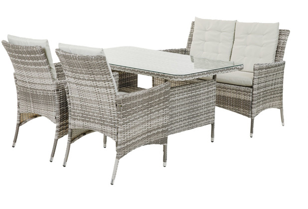 Greemotion 4 Pers. Essgruppe Dining Set Parma, Polyrattan