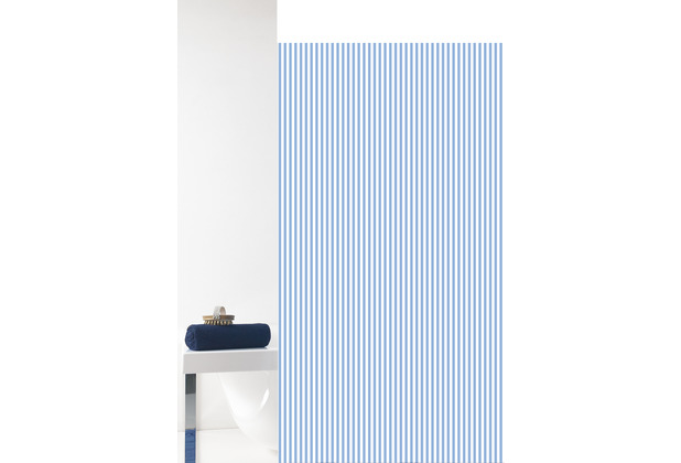 GRUND Duschvorhang Vertical wei/blau 180x200 cm
